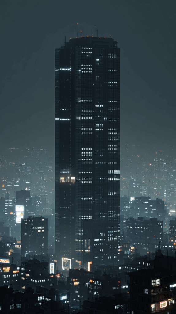 디스토피안 아름다움의 도시 경관