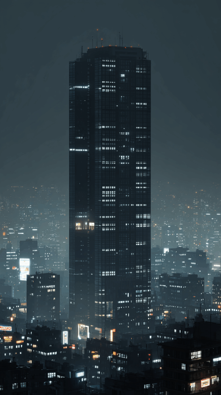 디스토피안 아름다움의 도시 경관