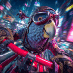 High-intensity snapshot of a Parrot operating a hoverbike