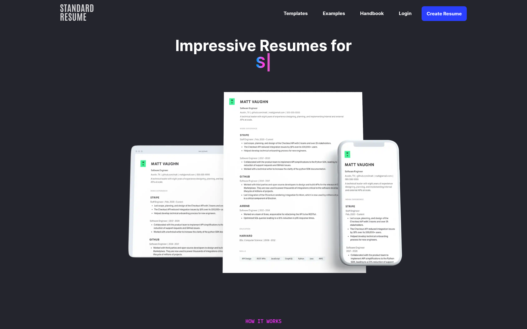 Standard Resume 画像