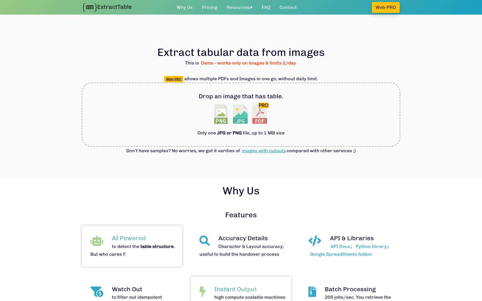 ExtractTable Image