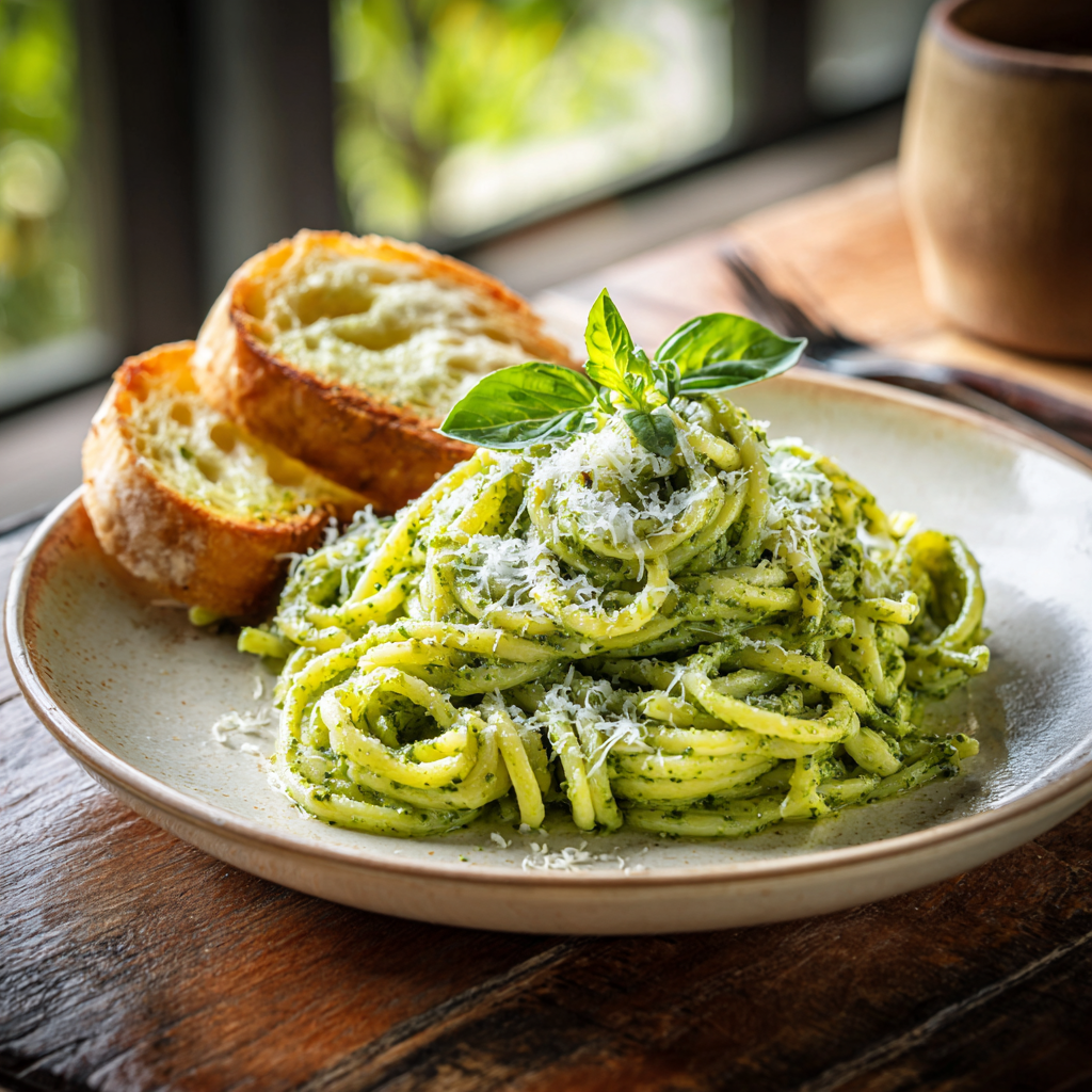 Plated Pesto Pasta Brilliance