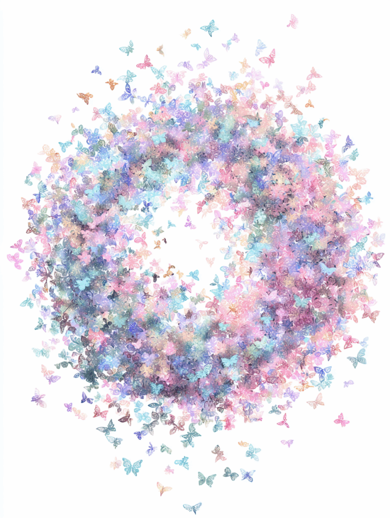 Watercolor Whirlwind of Butterflies
