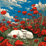 Dreamy Nap Amidst the Poppies