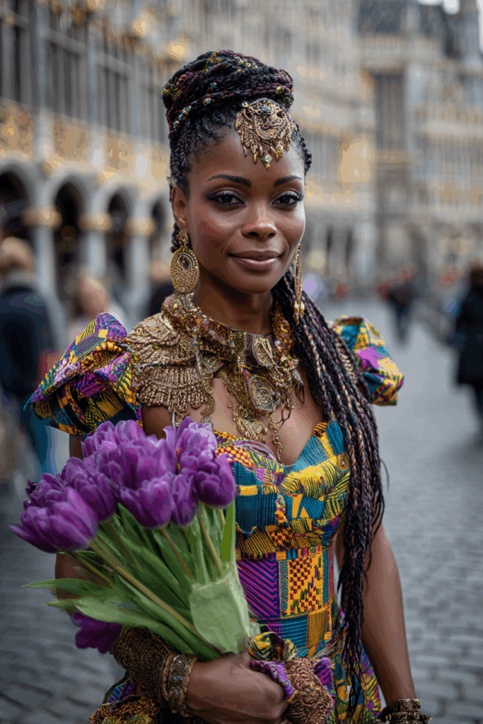 African Queen in Medieval European City