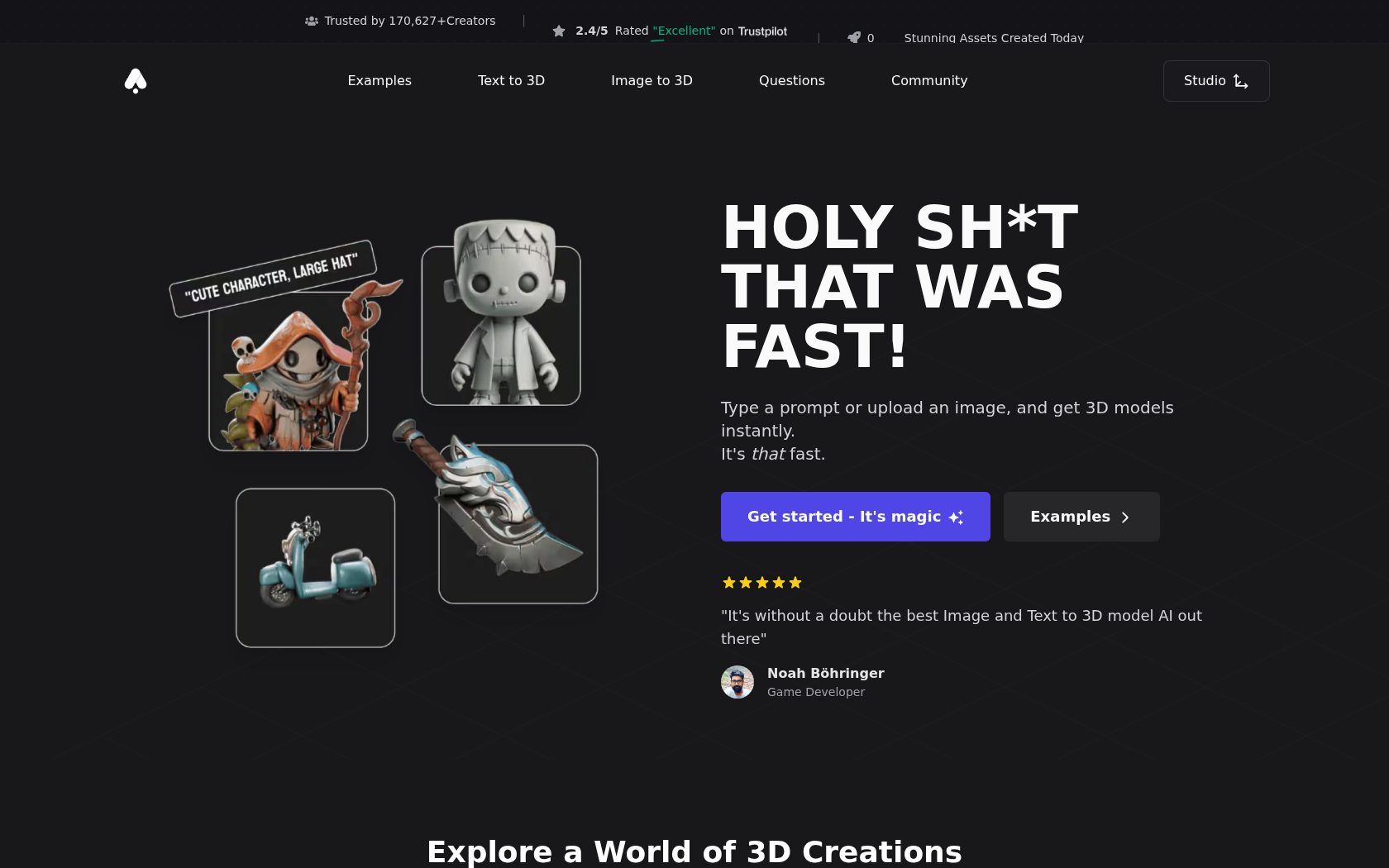 3D AI Studio 画像