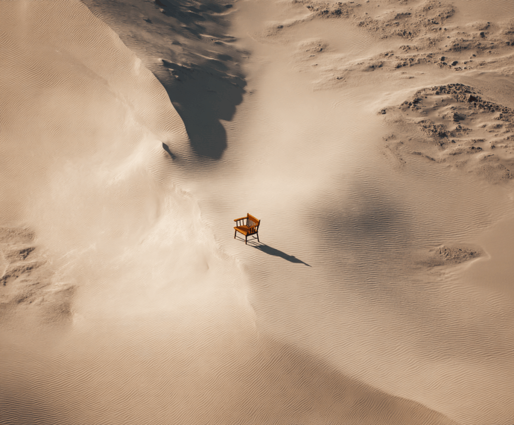 Aerial Perspective of a Minimalist Desert Scene