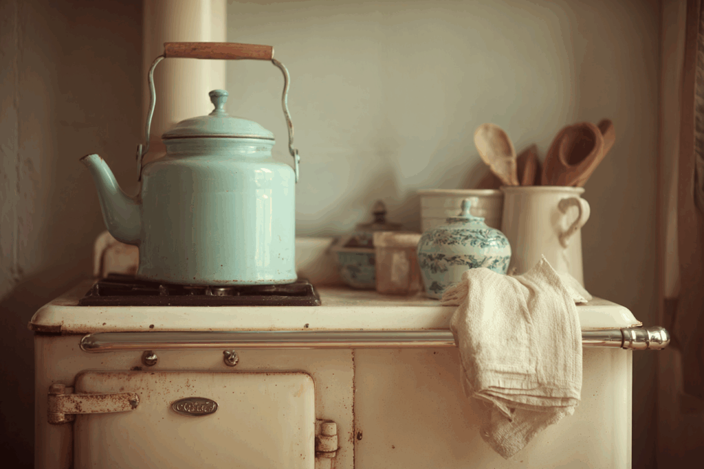 Classic Kitchen Corner in Nostalgic Film Style
