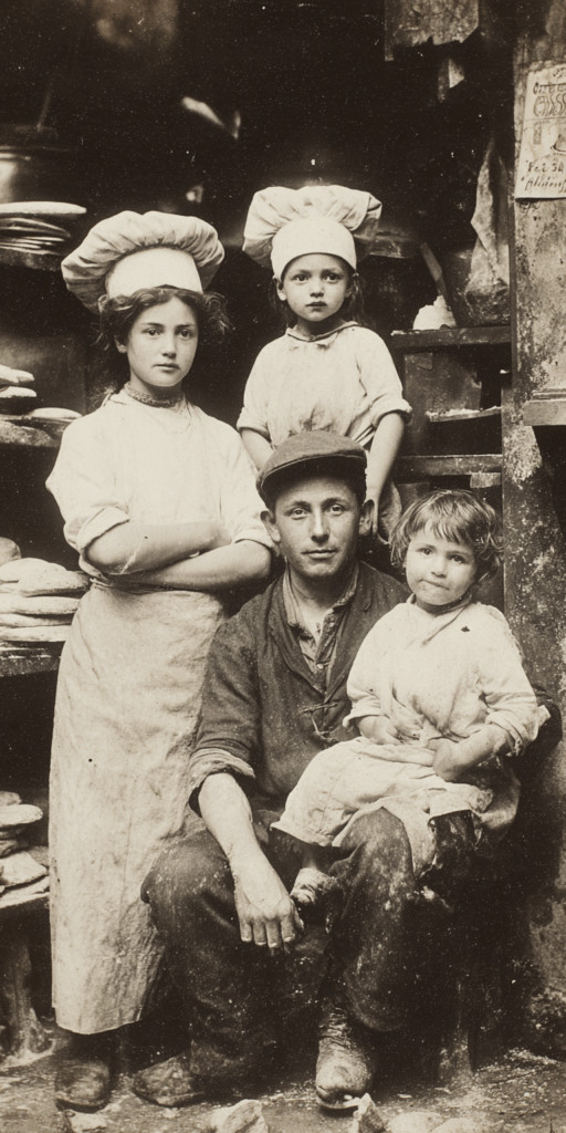 Vintage Snapshot of a Baker’s Family